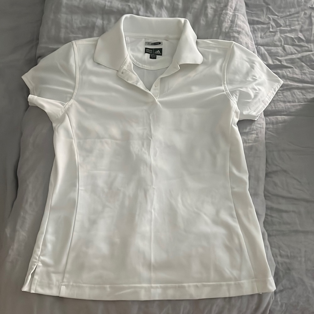 Adidas athletic golf tennis polo white - size S